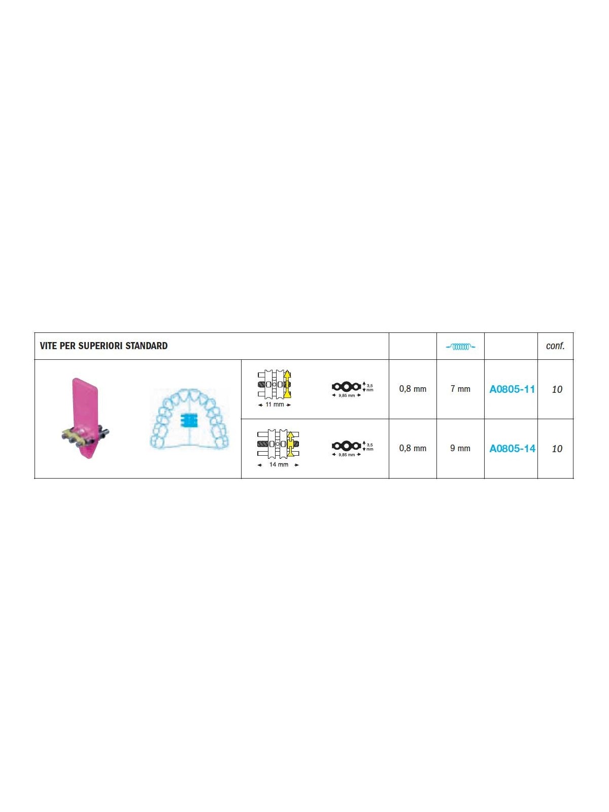 VITE PER SUPERIORI STANDARD A0805 Leone - 10 pz