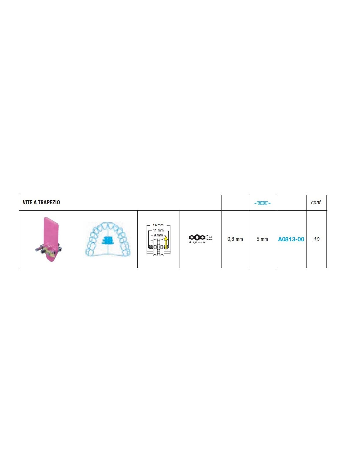 VITE A TRAPEZIO A0813-00 Leone - 10 pz