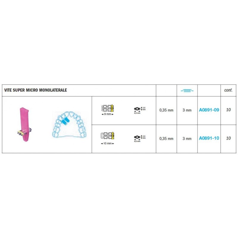 VITE SUPER MICRO MONOLATERALI A0891 Leone - 10 pz