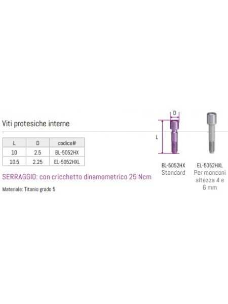 Vite protesica interna EL C-Tech